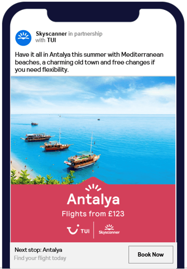 An ad on Facebook for Antalya in Turkey 