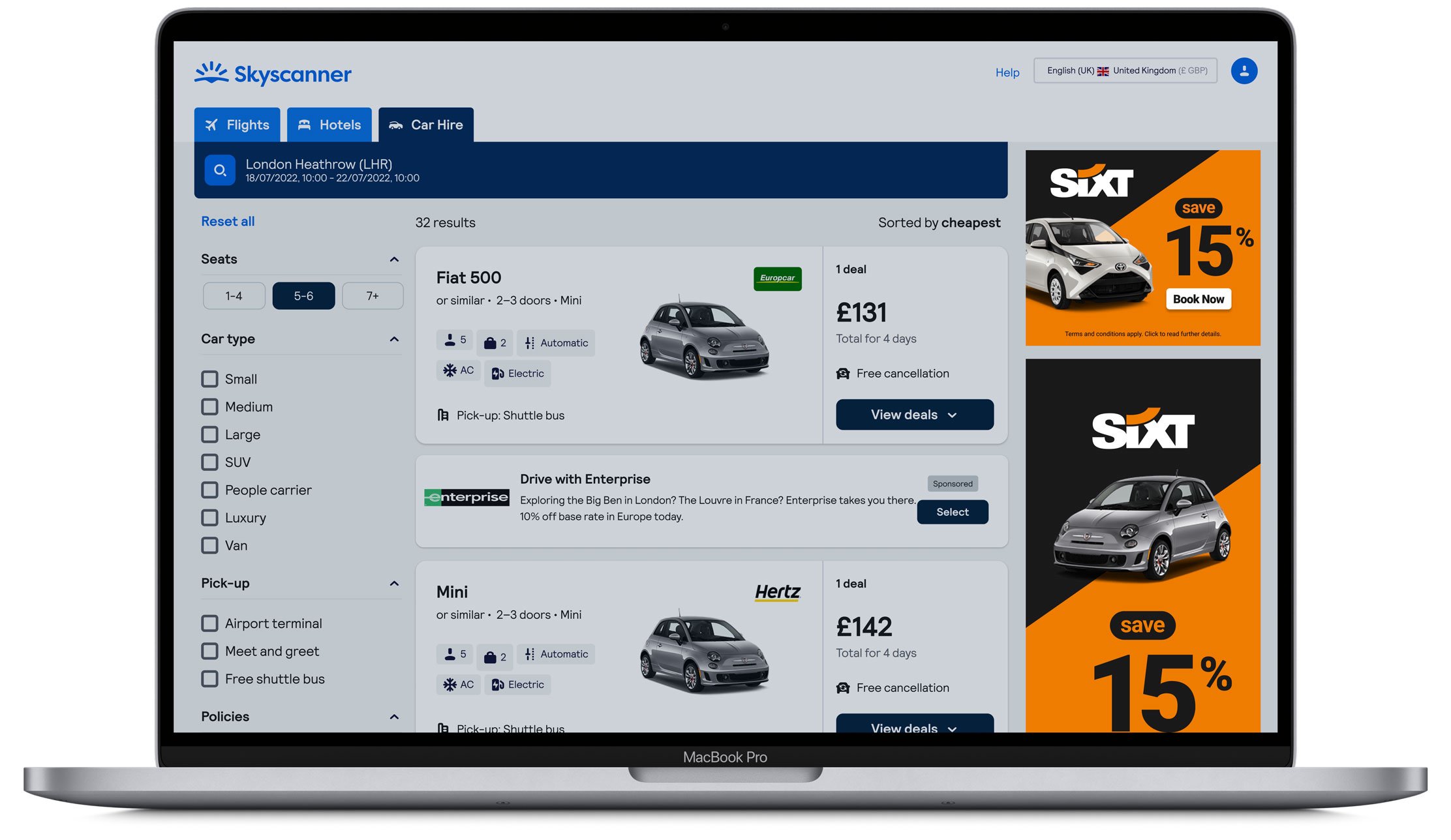 Skyscanner Partners a car hire partner