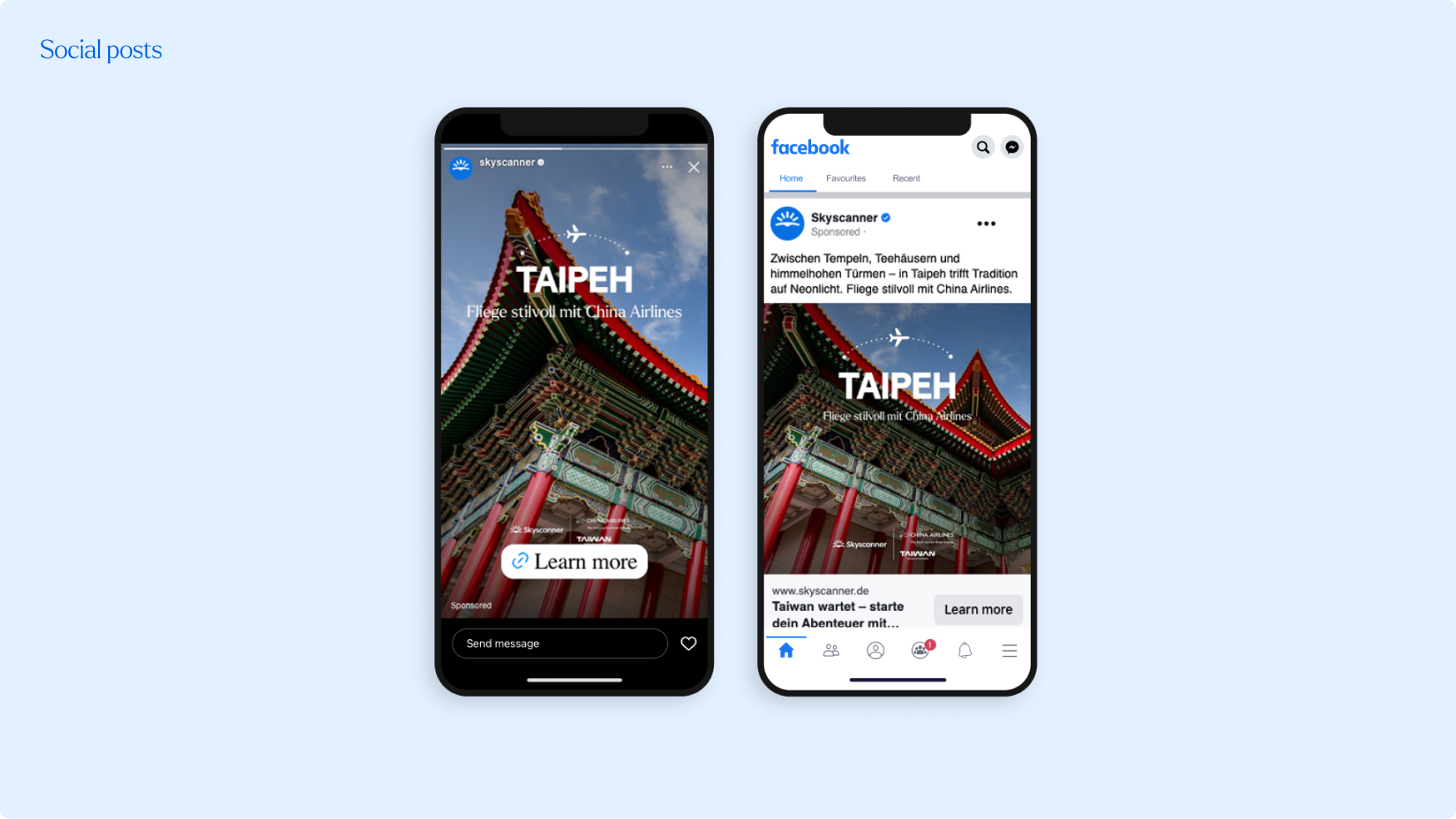 Social feed and stories posts on smartphone devices