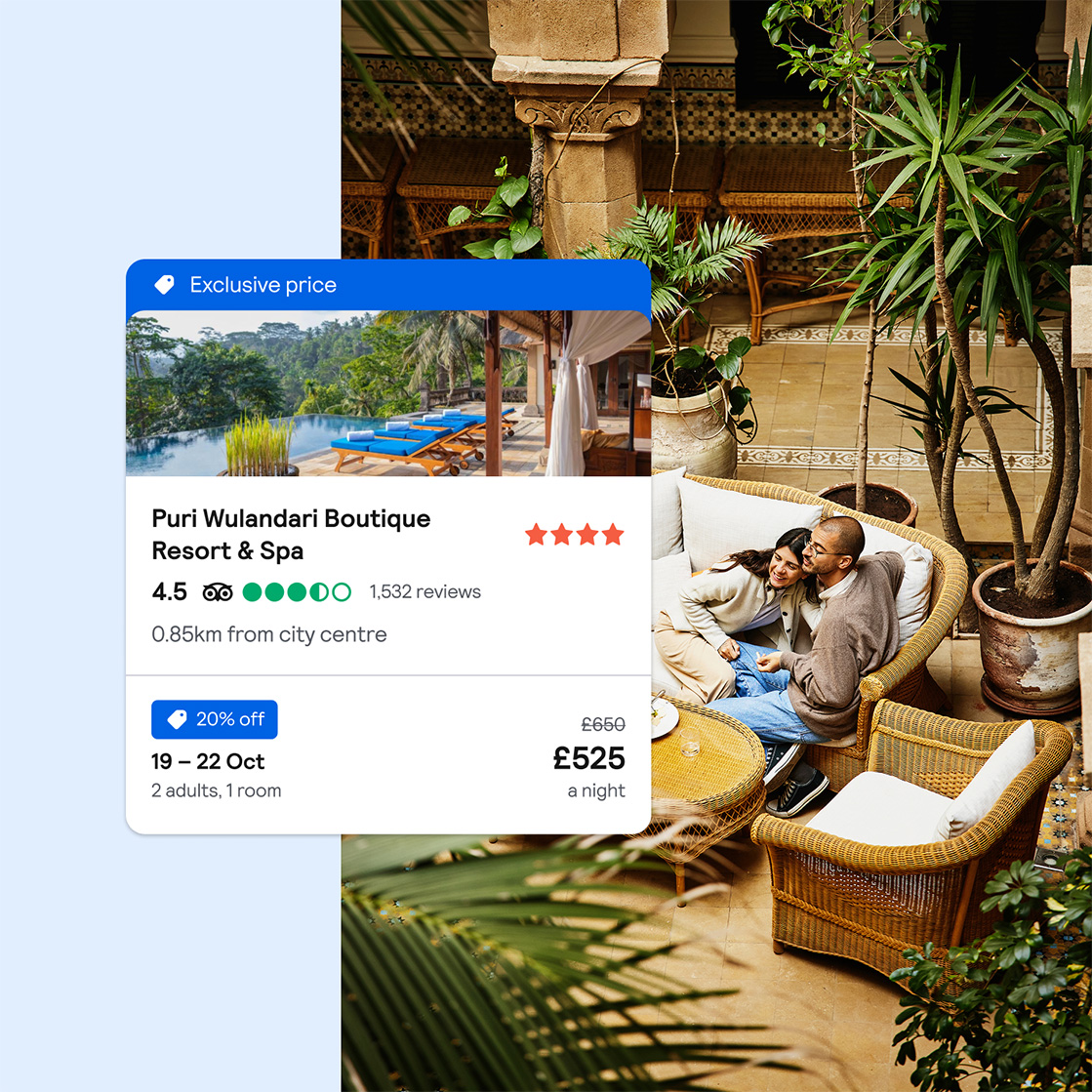 UI of Hotels pricing from the Skysacnner app