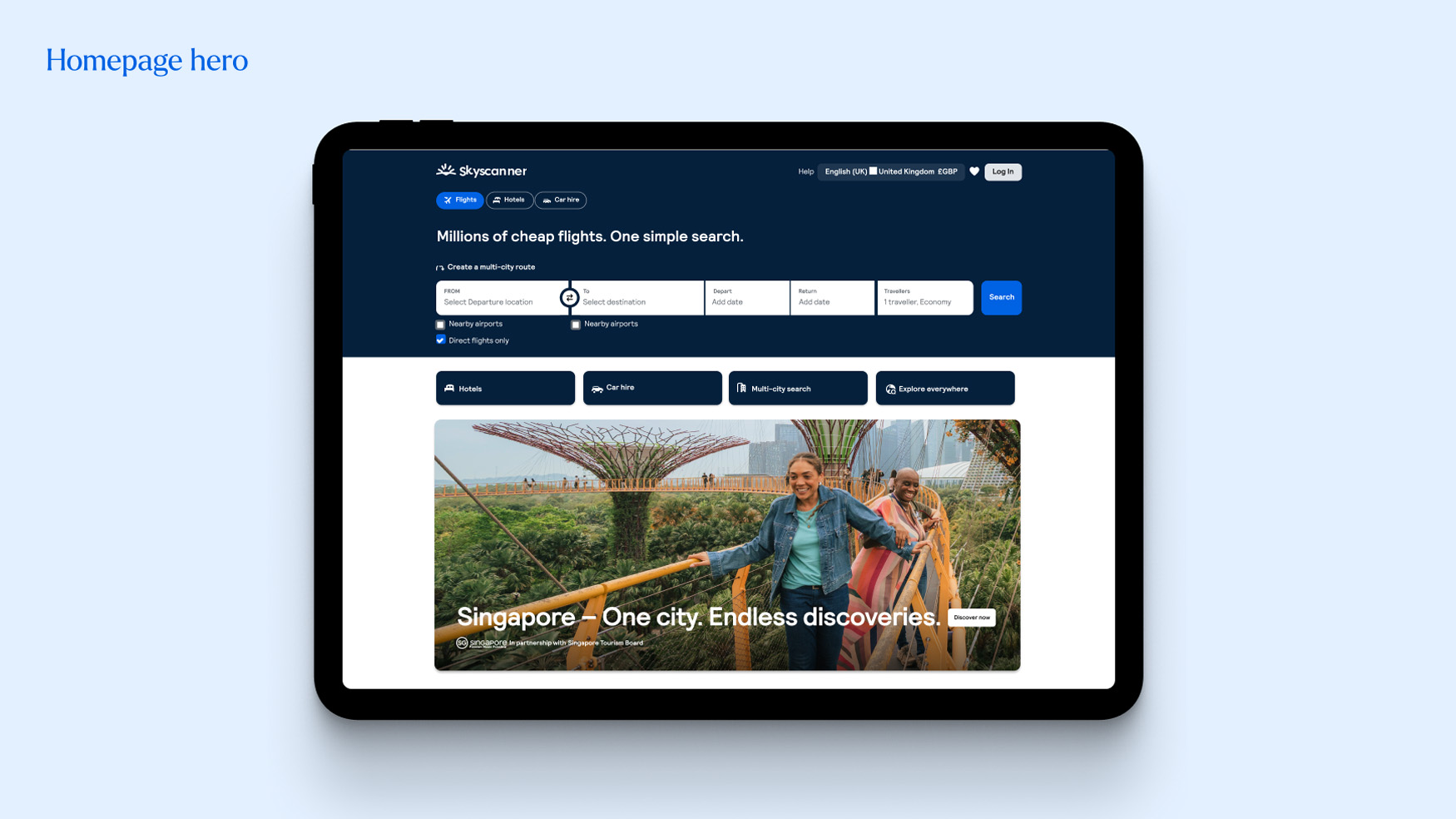 Homepage hero mockup