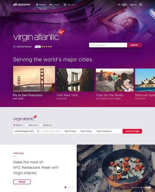 Virgin Atlantic on the Skyscanner Marketplace